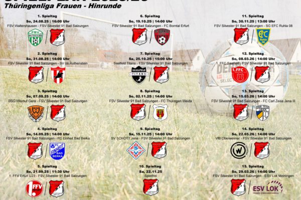 Spielplan der Saison 2025/26 der Frauenmannschaft